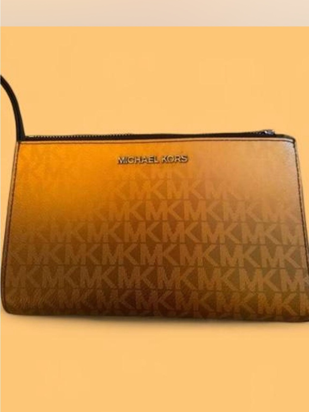 Michael Kors Women’s Amber Brown MK Signature Wristlet